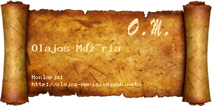 Olajos Mária névjegykártya