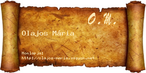 Olajos Mária névjegykártya